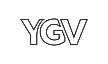 YGV logo tasarım şablonu güçlü ve modern kalın metinlerle. Basit ve minimal tipografi içeren ilk tabanlı vektör logosu. Modayı takip eden şirket kimliği markalar için ideal..