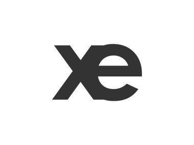 XE yaratıcı geometrik başlangıç tabanlı modern ve minimal logo. X harfi modaya uygun yazı tipleri. Evrensel profesyonel zarif tekno vektör tasarımı.