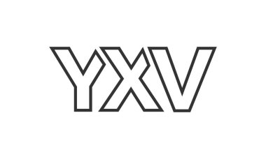 YXV logo tasarım şablonu güçlü ve modern kalın metinlerle. Basit ve minimal tipografi içeren ilk tabanlı vektör logosu. Modayı takip eden şirket kimliği markalar için ideal..