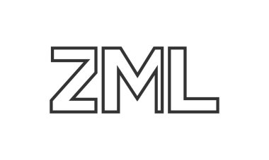 ZML logo tasarım şablonu güçlü ve modern kalın metin ile. Basit ve minimal tipografi içeren ilk tabanlı vektör logosu. Modayı takip eden şirket kimliği markalar için ideal..