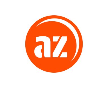AZ spor amblemi ya da takım logoti. Top dükkanı, spor şirketi, eğitim ve kulüp rozeti için A ve Z harflerinin birleşimi olan top logosu. Vektör illüstrasyonu.