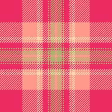 Canlı pembe, şeftali rengi ve yeşil ekose desenli. Tekstil tasarımı, moda veya mevsimlik projeler için mükemmel. Bu neşeli, dokulu tasarım sıcaklığı ve tarzı çağrıştırıyor..