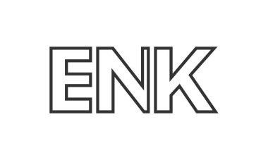 ENK logo tasarım şablonu güçlü ve modern kalın metinlerle. Basit ve minimal tipografi içeren ilk tabanlı vektör logosu. Modayı takip eden şirket kimliği markalar için ideal..