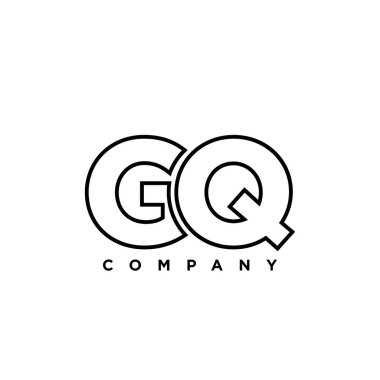Son moda G ve Q harfi, GQ logo tasarım şablonu. Şirket kimliği için asgari monogram tabanlı logotype.