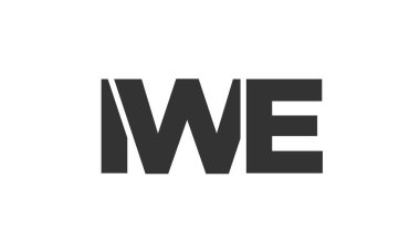 IWE logo tasarım şablonu güçlü ve modern kalın metinlerle. Basit ve minimal tipografi içeren ilk tabanlı vektör logosu. Modayı takip eden şirket kimliği markalar için ideal..