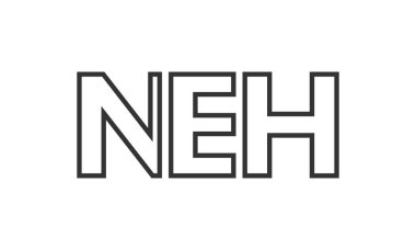 NEH logo tasarım şablonu güçlü ve modern kalın metinlerle. Basit ve minimal tipografi içeren ilk tabanlı vektör logosu. Modayı takip eden şirket kimliği markalar için ideal..