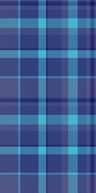 Süslü deniz mavisi ve lacivert ekose desenli. Tekstil tasarımı, moda, giyim, web siteleri veya arka planlar için mükemmel.