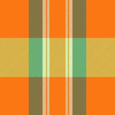 Parlak sonbahar ekose desenli turuncu, altın, yeşil kahverengi. Tekstil tasarımı, sonbahar modası ya da mevsimsel markalaşma için mükemmel. Bu neşeli, dokulu görüntü sıcaklığı ve tarzı çağrıştırıyor..