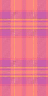 Canlı pastel ekose desenli şeftali, turuncu ve mor. Tekstil tasarımları, moda, web siteleri ve markalaşma için mükemmel. Klasik ekoseye neşeli ve modern bir bakış açısı.