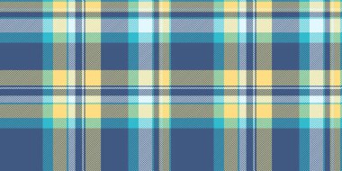 Deniz mavisi, sarı ve mavi renkli canlı yaz ekoseli desenler. Tekstil tasarımı, moda, web sitesi geçmişi veya ambalaj için mükemmel.
