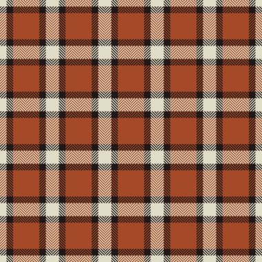 Tekstil geçmişi temiz, motif desenli ekoseli. Turuncu ve siyah renk paletinde kumaş tartan vektör dokusu sırala.