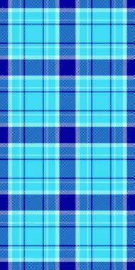 Yaş dokusu, katlanmış vektör tekstil arka planı. Tattersall dikişsiz tartan ekose Cyan ve indigo renk paleti ile kontrol.