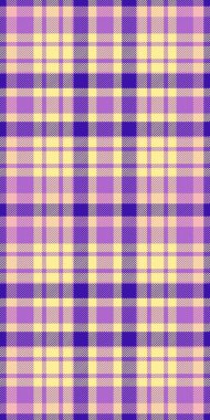 Kanada arkaplan desenli ekose, İrlanda tekstil vektörü pürüzsüz. Kırsal kumaş sarı ve mor renk paletinde tartan dokusunu kontrol et.