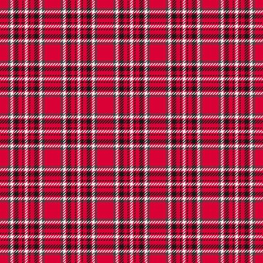Canlı kırmızı, siyah ve beyaz ekose desenli. Tekstil tasarımı, mevsimlik projeler ya da çalışmalarınıza klasik tarz katmak için mükemmel..