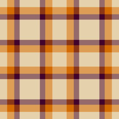 Sıcak sonbahar ekose deseni. Turuncu, bej ve mor ince renk paleti rahat ve sofistike bir his yaratır. Tekstil tasarımı, Falltemalı projeler veya web sitesi geçmişi için ideal.