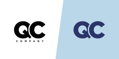 Q ve C harfi, QC logo tasarım şablonu. Şirket kimliği için asgari monogram tabanlı logotype.