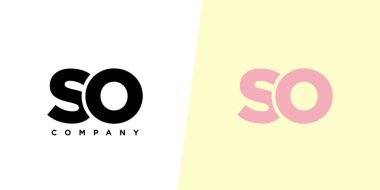 Moda S ve O harfi, logo tasarım şablonu. Şirket kimliği için asgari monogram tabanlı logotype.