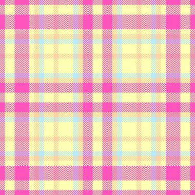 Canlı pastel ekose desenli pembe, sarı ve açık mavi. Tekstil tasarımı, moda, hatıra defteri ya da web sitesi geçmişi için mükemmel.