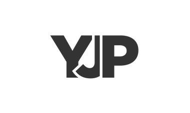 YJP logo tasarım şablonu güçlü ve modern kalın metinlerle. Basit ve minimal tipografi içeren ilk tabanlı vektör logosu. Modayı takip eden şirket kimliği markalar için ideal..