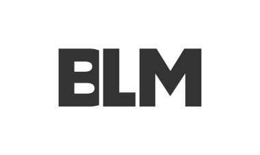 Güçlü ve modern kalın metinli BLM logo tasarım şablonu. Basit ve minimal tipografi içeren ilk tabanlı vektör logosu. Modayı takip eden şirket kimliği markalar için ideal..