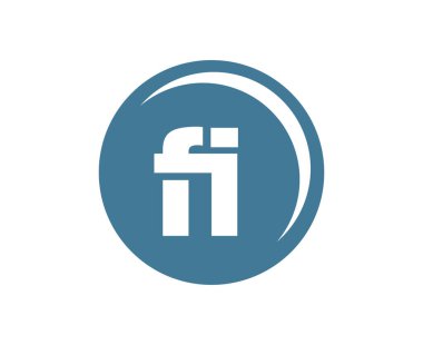 Spor amblemi ya da takım logosu. Top dükkanı, spor şirketi, eğitim ve kulüp rozeti için baş harf F ve ben kombinasyonlu top logosu. Vektör illüstrasyonu.