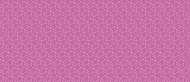 Zarif pembe Geometrik Tekstil deseni. İnce 3D küp illüzyonu gelişmiş, modern bir tasarım yaratıyor. Web sitesi geçmişi, moda veya baskı projeleri için mükemmel..