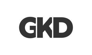Güçlü ve modern kalın metinli GKD logo tasarım şablonu. Basit ve minimal tipografi içeren ilk tabanlı vektör logosu. Modayı takip eden şirket kimliği markalar için ideal..
