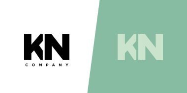 K ve N harfi, KN logo tasarım şablonu. Şirket kimliği için asgari monogram tabanlı logotype.