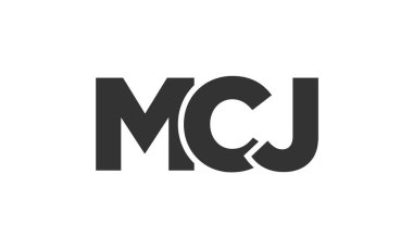 Güçlü ve modern kalın metinli MCJ logo tasarım şablonu. Basit ve minimal tipografi içeren ilk tabanlı vektör logosu. Modayı takip eden şirket kimliği markalar için ideal..
