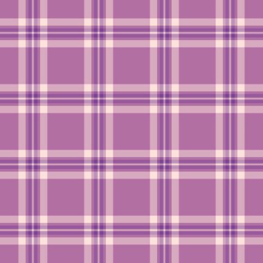 Kusursuz mor ekose desenli. Kumaş dokusu tasarımı. Klasik, samimi ve çok yönlü estetiğe sahip arka plan, tekstil veya dijital kreasyonlar için ideal.