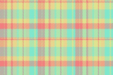 Kraliyet dokusu arka plan kumaşı, şablon vektör ekose kumaşı. Gök mavisi ve kireç rengi paletinde tartan desenini kontrol et.