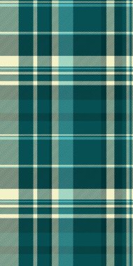 Mobilya arkaplanı dikişsiz, yorgan vektör desenli kumaş. Cyan ve açık renk paletinde tartan tekstil şablonu kontrolü.