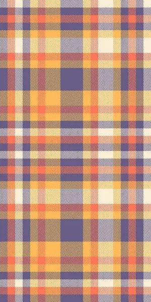 Çok kültürlü doku geçmişi, kumaş kontrolleri kusursuz. Çivit ve kehribar renk paletinde dikey tartan vektör tekstili.