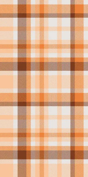 Idyllic ekose desen kontrolü, stil tekstil kumaşı. Pijama dokusu turuncu ve beyaz renk paletinde kusursuz vektör arkaplanı.