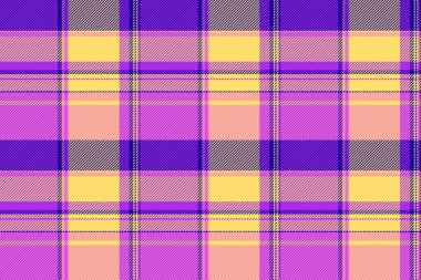 Canlı pastel ekose desenli sarı, mor ve pembe. Tekstil tasarımı, moda, web siteleri ve sosyal medya için mükemmel. Bu neşeli, pürüzsüz doku neşe ve iyimserliği çağrıştırıyor..