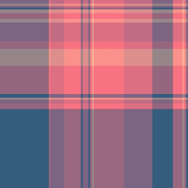 Tebrik kartı ekoseli kumaş, genç kumaş vektör desenli. Düğün tekstil dikişsiz tartan dokusu kırmızı ve pastel renk paleti.