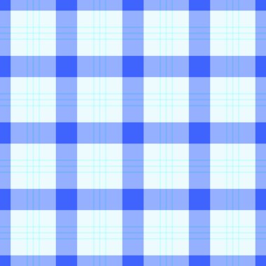 Düzensiz tekstil kontrolü, kürklü kumaş arka plan vektörü. Mavi ve gök mavisi renk paletinde ekose desenli ses tonu.