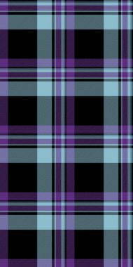 Net doku tekstil vektörü, dekoratif kumaş tartan arkaplan. Etnik ekoseli şablon siyah ve cyan renk paletinde pürüzsüz.