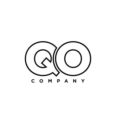 Son moda Q ve O harfi, QO logo tasarım şablonu. Şirket kimliği için asgari monogram tabanlı logotype.