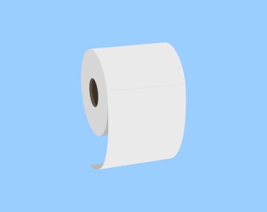 Açık mavi arkaplana karşı beyaz bir kağıt rulosunun minimalist bir çizimi. Basitlik, temizlik, yeni başlangıçlar ve hatta beceri kavramları için mükemmel..