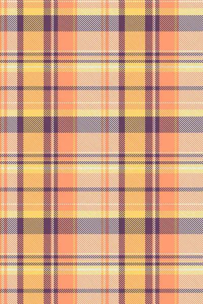 Şeftali, sarı ve mor renkte sonbahar ekoseli desenler. Sonbahar modası, ev dekorasyonu veya tekstil tasarım projeleri için mükemmel..