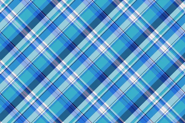 Tartan arka plan tekstili, renk desenli vektör ekoseli. Cyan ve mavi renk paletinde ulusal kusursuz doku kontrolü kumaşı.