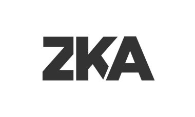 Güçlü ve modern kalın metinli ZKA logo tasarım şablonu. Basit ve minimal tipografi içeren ilk tabanlı vektör logosu. Modayı takip eden şirket kimliği markalar için ideal..