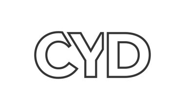 CYD logo tasarım şablonu güçlü ve modern kalın metinlerle. Basit ve minimal tipografi içeren ilk tabanlı vektör logosu. Modayı takip eden şirket kimliği markalar için ideal..