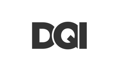 DQI logo tasarım şablonu güçlü ve modern kalın metinlerle. Basit ve minimal tipografi içeren ilk tabanlı vektör logosu. Modayı takip eden şirket kimliği markalar için ideal..