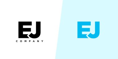 Moda harfi E ve J, EJ logo tasarım şablonu. Şirket kimliği için asgari monogram tabanlı logotype.