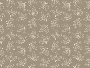 Zarif bej yaprak deseni, tekstil tasarımı, duvar kağıdı ya da web sitesi geçmişi için mükemmel. İnce ve sofistike, bu tekrarlayan motif doğanın huzurunu uyandırıyor..