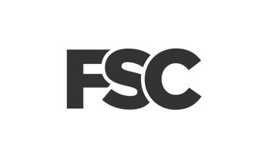 FSC logo tasarım şablonu güçlü ve modern kalın metinlerle. Basit ve minimal tipografi içeren ilk tabanlı vektör logosu. Modayı takip eden şirket kimliği markalar için ideal..
