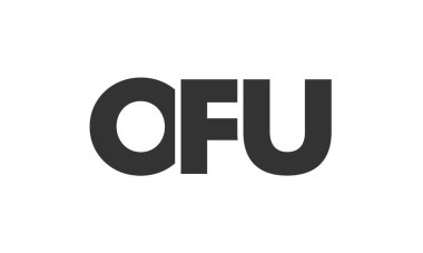 OFU logo tasarım şablonu güçlü ve modern kalın metinlerle. Basit ve minimal tipografi içeren ilk tabanlı vektör logosu. Modayı takip eden şirket kimliği markalar için ideal..