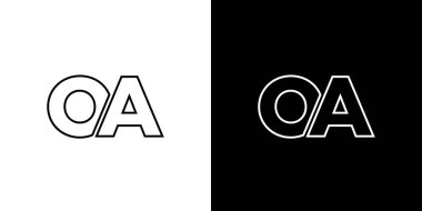 Moda harfi O ve A, OA logo tasarım şablonu. Şirket kimliği için asgari monogram tabanlı logotype.